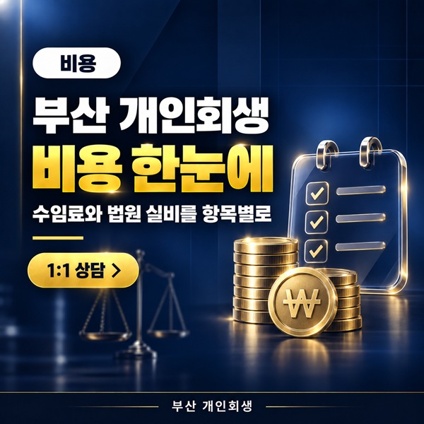 부산 개인회생 비용 구성 | 수임료·송달료·예납금 항목별 정리